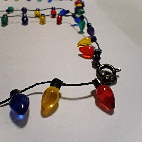 Two Vintage Christmas Light Necklaces - Picture 2 of 4